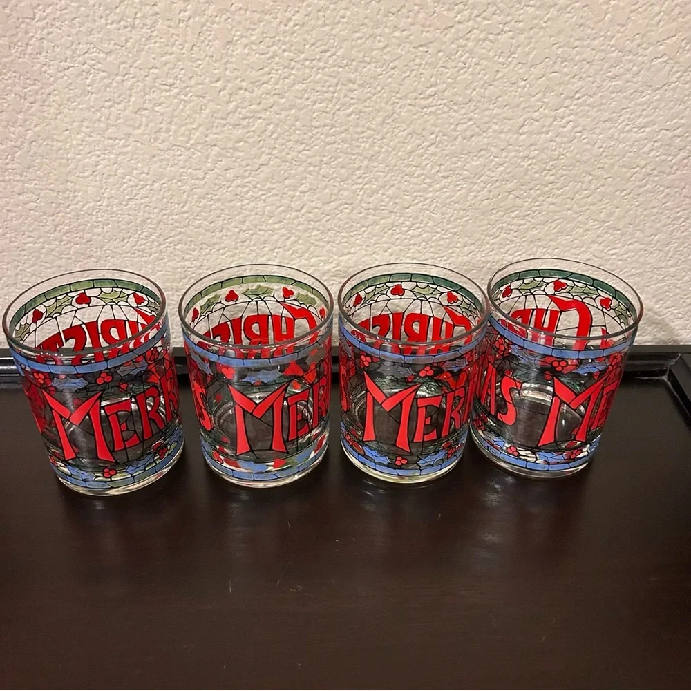 Set of 4 Vintage ”Merry Christmas